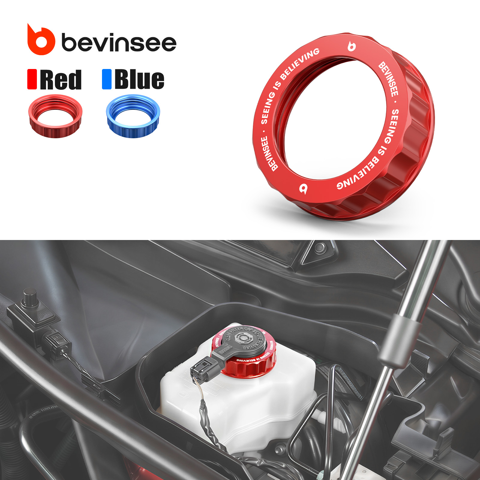 Brake Fluid - BEVINSEE 알루미늄 브레이크액 리저버 캡 (BMW
