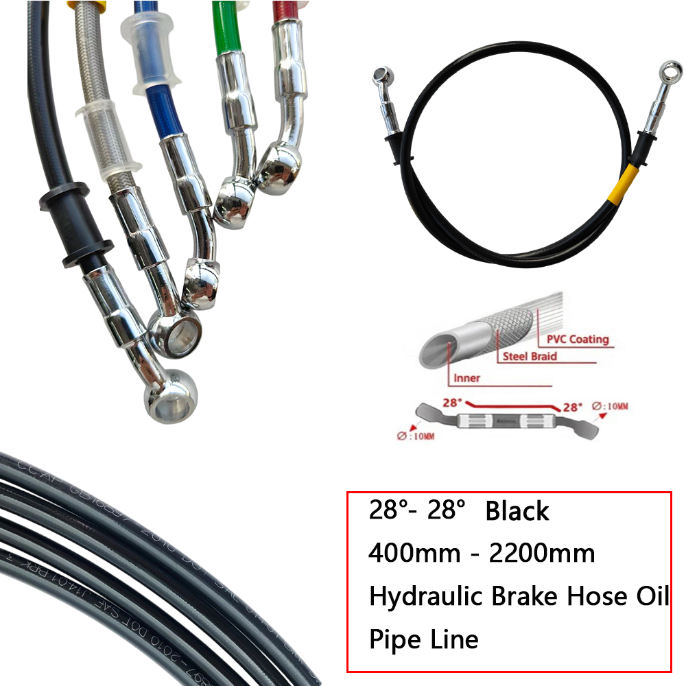 28 ° -28 °   검정색 브레이드 유압 브레이크  - Brake Line Motorcycle 리뷰 및 가격
